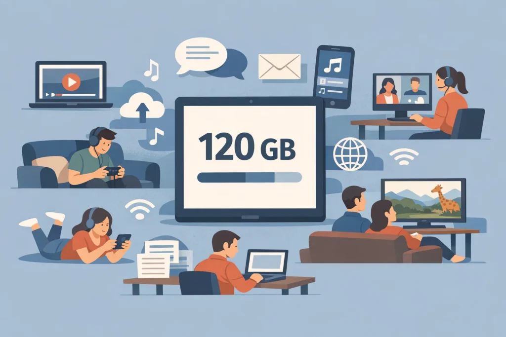 Combien de temps peut-on utiliser 120 Go d’internet selon son usage ? Combien de temps peut-on utiliser 120 Go d'internet selon son usage ?