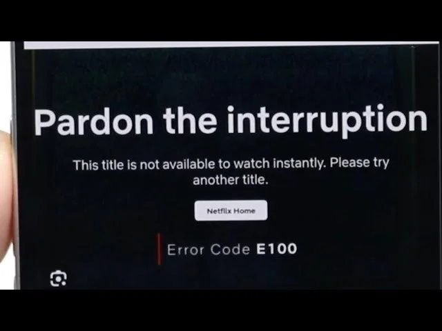 code erreur e100 netflix